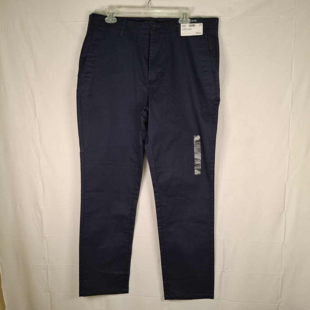 Jos. A. Bank Mens 36x32 (Fits 36x31) Tailored Fit Pants Flat‎ Front Navy Blue